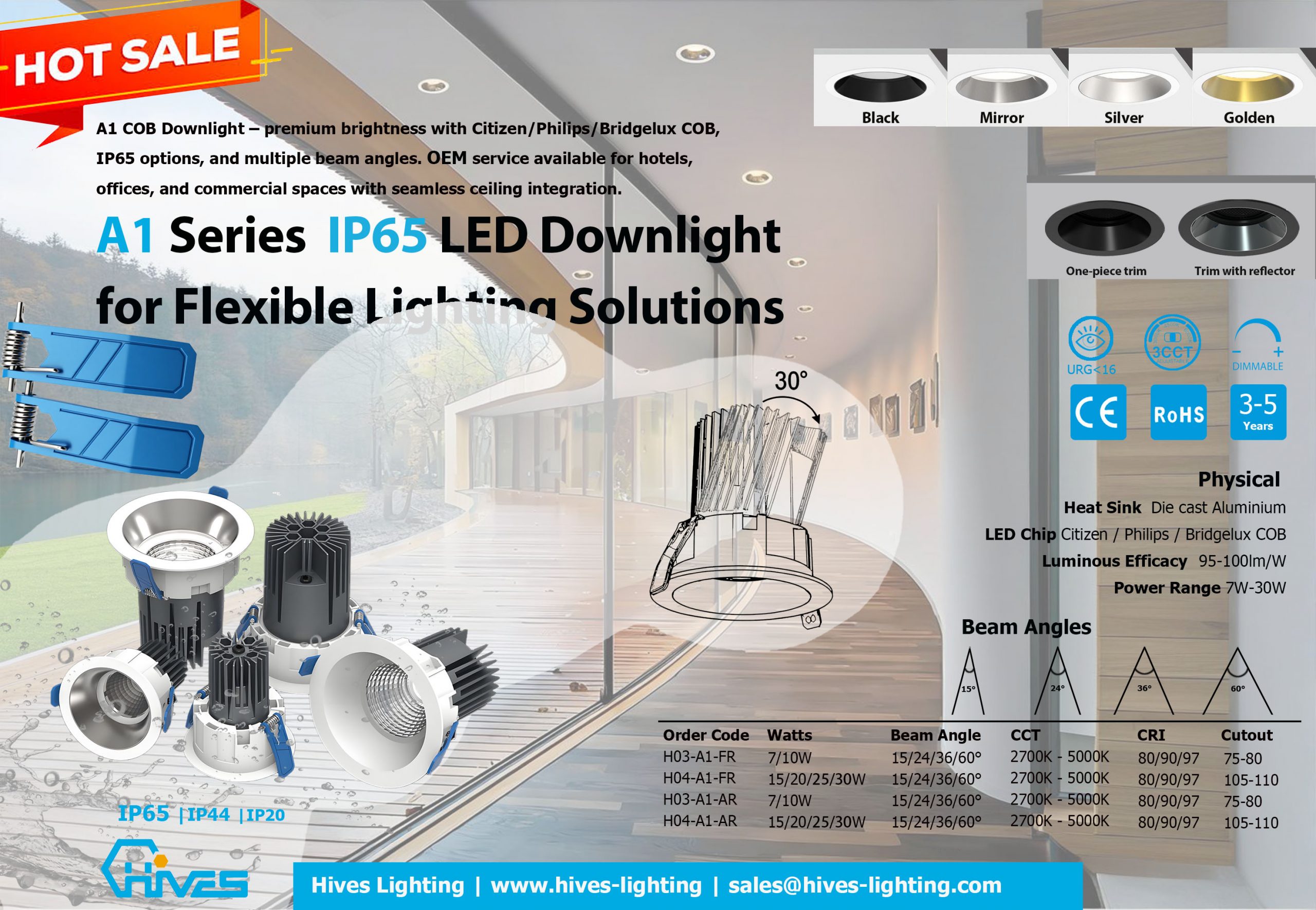 IP65 LED downlight