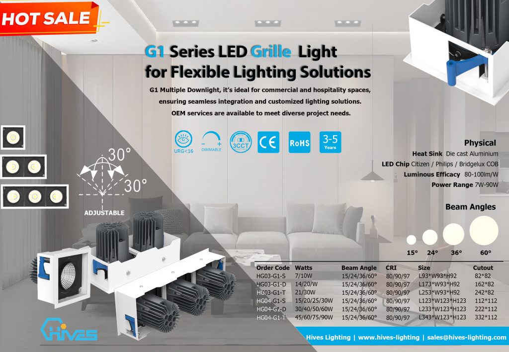 Led grille downlight