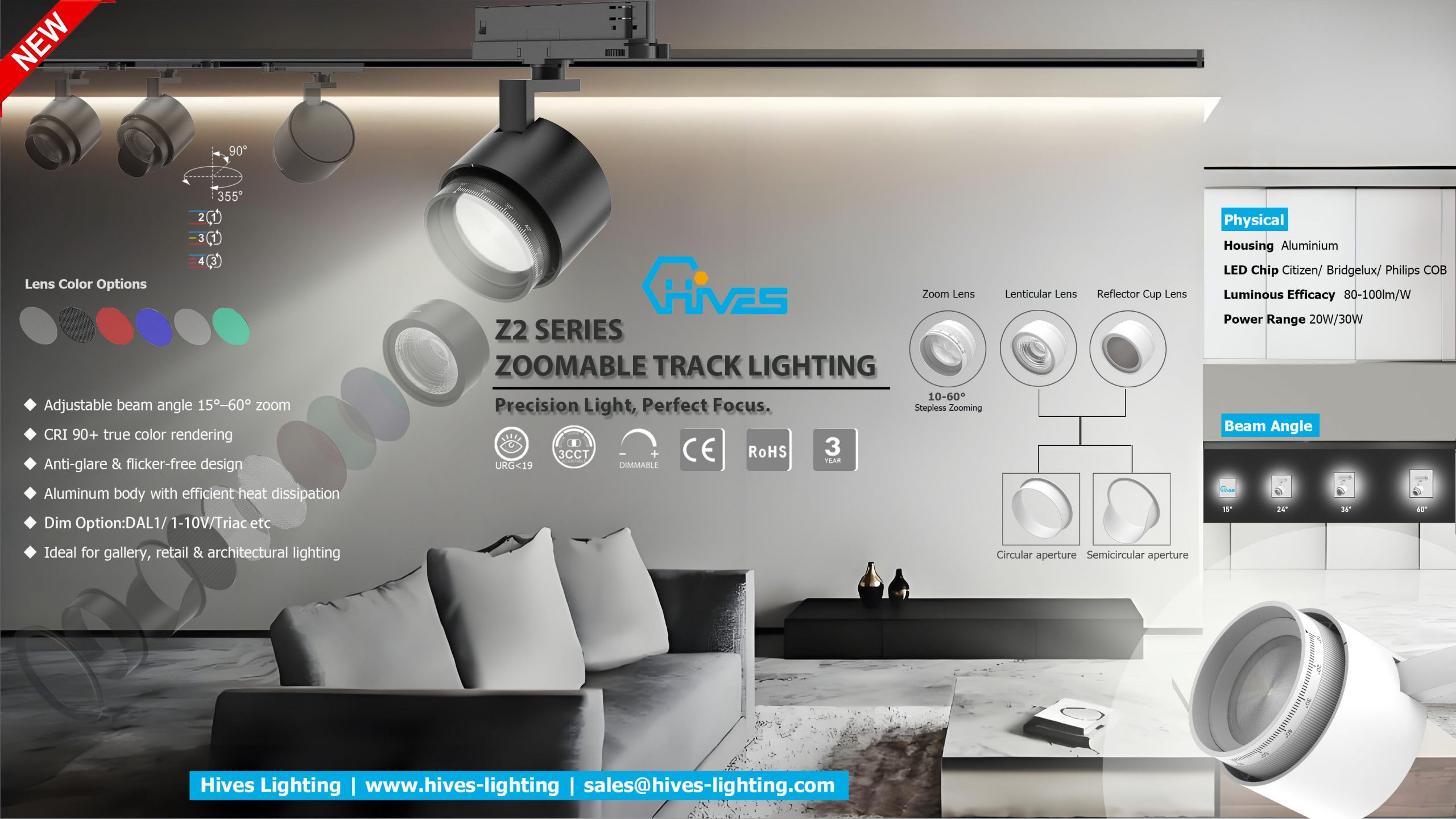 adjustable beam track light