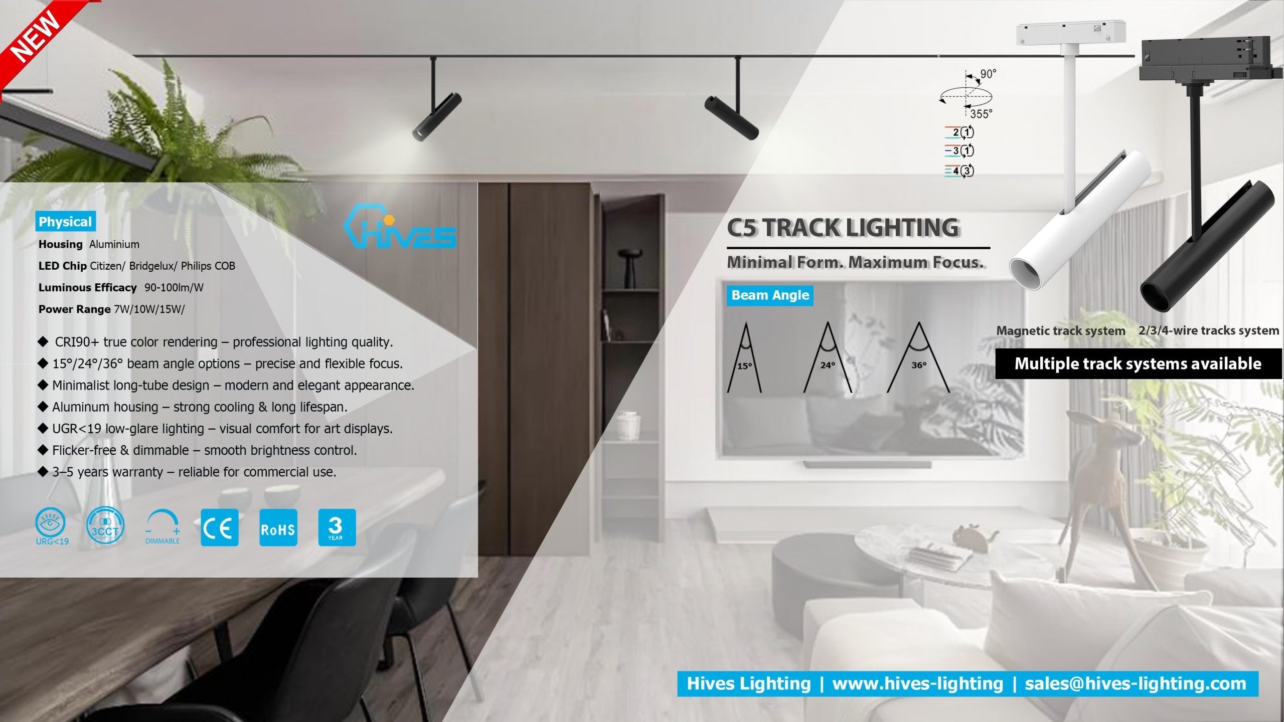 EU standard LED track lighting